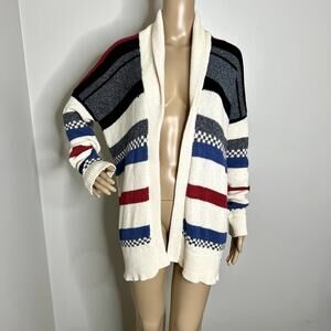 American Eagle Multicolor Striped Knit Cardigan Sweater